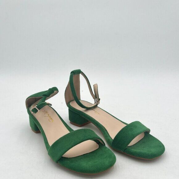 XYD Heels for Women, Open Toe, Ankle Strap, Buckled Low Chunky Block Pumps - Picture 2 of 8